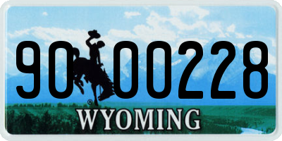 WY license plate 9000228