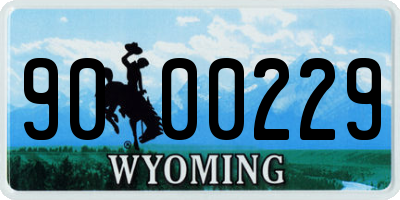 WY license plate 9000229