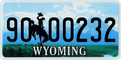 WY license plate 9000232