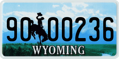 WY license plate 9000236