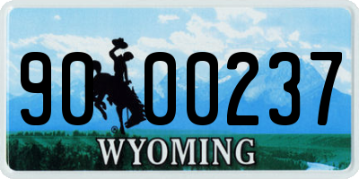 WY license plate 9000237