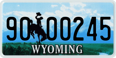 WY license plate 9000245