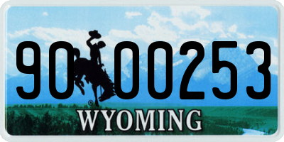 WY license plate 9000253