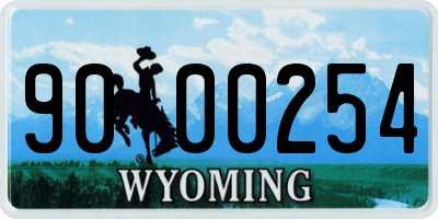 WY license plate 9000254