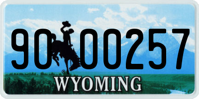 WY license plate 9000257