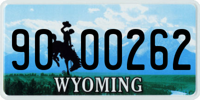 WY license plate 9000262