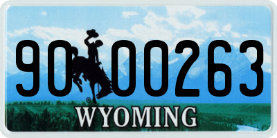 WY license plate 9000263