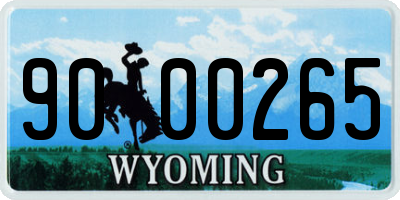 WY license plate 9000265