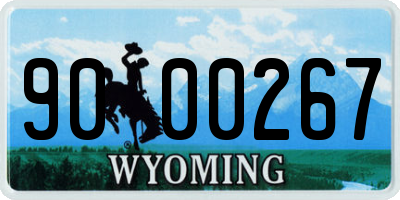 WY license plate 9000267