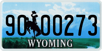WY license plate 9000273