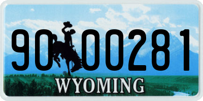 WY license plate 9000281