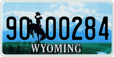 WY license plate 9000284