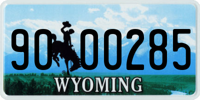 WY license plate 9000285