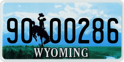 WY license plate 9000286