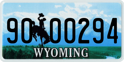 WY license plate 9000294