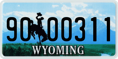 WY license plate 9000311