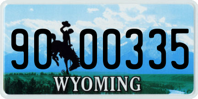 WY license plate 9000335
