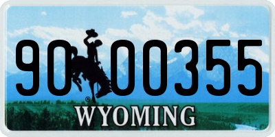WY license plate 9000355