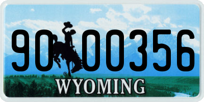 WY license plate 9000356