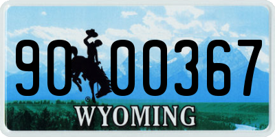 WY license plate 9000367