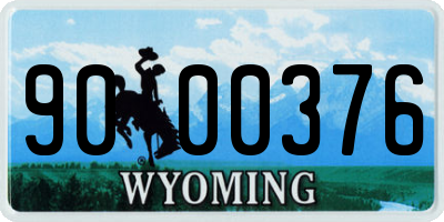 WY license plate 9000376