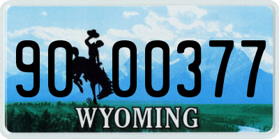 WY license plate 9000377