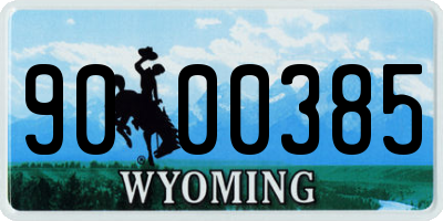 WY license plate 9000385