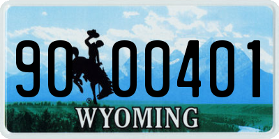 WY license plate 9000401