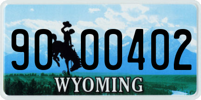 WY license plate 9000402