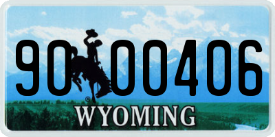 WY license plate 9000406