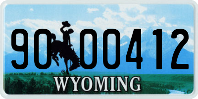 WY license plate 9000412
