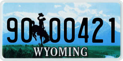 WY license plate 9000421