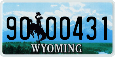 WY license plate 9000431