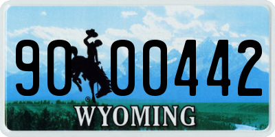 WY license plate 9000442