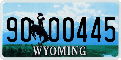 WY license plate 9000445