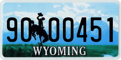 WY license plate 9000451
