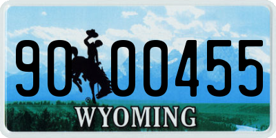 WY license plate 9000455