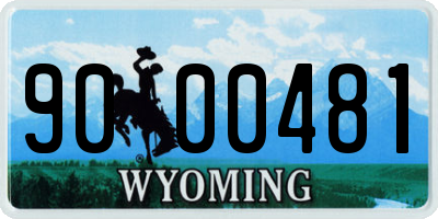 WY license plate 9000481