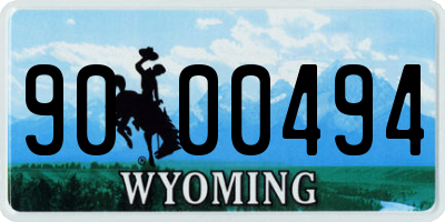WY license plate 9000494