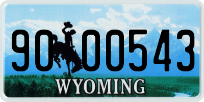 WY license plate 9000543