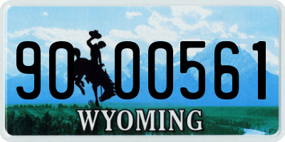 WY license plate 9000561