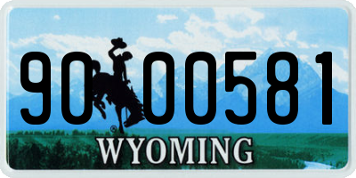 WY license plate 9000581