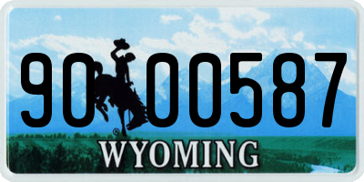 WY license plate 9000587