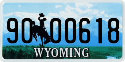 WY license plate 9000618