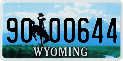 WY license plate 9000644