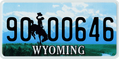 WY license plate 9000646