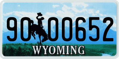 WY license plate 9000652