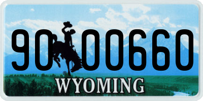 WY license plate 9000660