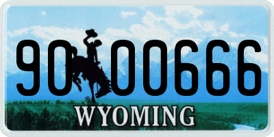 WY license plate 9000666