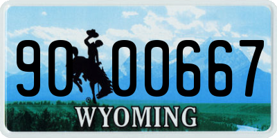 WY license plate 9000667